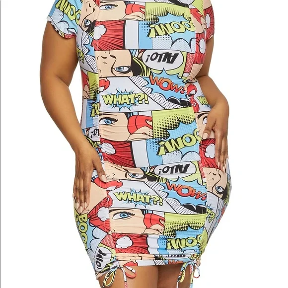 comic bodycon dress y2k american comic graffiti dress women bodycon mini